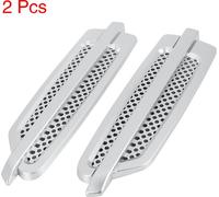 2pcs Couvercle Prise Air Flux Air Capot Décoratif Argenté pour Voiture