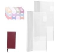 2pcs Couverture Transparente pour Hobonichi Weeks, Protecteur Planificateur en PVC 20,8x19,8cm avec Onglets d’Étiquettes Autocollantes Étanche Anti-Poussière pour Hobonichi Techo Accessoires