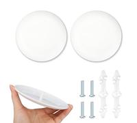 2pcs CP3540 Plaque Plafond, Plastique Couvercle Rond Boîte Électrique pour Trous de 8,89 à 10,16cm Cache Détecteur de Fumée Cache-Trou Luminaire (Blanc)