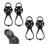 2PCS Crampons Chaussures Randonnée, Raquette Neige, Crampons Anti Verglas,Crampons à Neige Et Glace Antiglisse avec 5 Crampons, pour Chaussure pour Hiver Randonnée Pêche Marche, Alpinisme