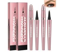 2Pcs Crayon à Sourcils 3D à 4 Pointes de Fourchette, Résistant à la Sueur et aux Éclaboussures, Bonne Tenue Anti-Taches pour des Sourcils Définis et Naturels, Brun Clair