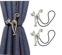 2PCS Créatif Embrasses Rideaux Aimanté, Attaches de Rideaux Magnétiques en Résine, Motif de Chat Rétro, Boucle de Rideau avec Magnétisme Fort, Exquis Accessoires Décoratif Pour Maison Bureau Hôtel