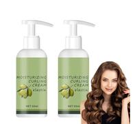2pcs Crème pour Boucles 50ml, Curl Boost Defining Cream, Mousse Volume, Pour Boucles Naturelles et Cheveux Permanentés, pour Plus de Volume et des Cheveux Définis et Bouclés