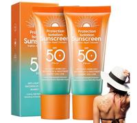 2pcs Crème Solaire SPF 50+, Lait Solaire Hydratant, Creme Solaires Visage & Corps, Protection Solaires Légère sans Résidu, Absorption Rapide