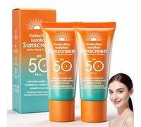 2PCS Crème Solaire SPF 50+ Visage,Fluide Léger Invisible,Protection UVA UVB Large Spectre,Non Grasse & Fini Mat Anti-Brillance,Pour Peaux Sensibles,Écran Solaire Quotidien 100g
