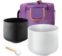 2PCS Cristal Singing Bowls 8 et 10 A & F Note Bols de chant avec étui de transport