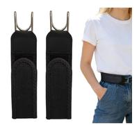 2PCS Crochet De Ceinture Sans Boucle, 15x4x0,5cm Ceinture Sans Boucle Femme, Ceintures Élastique À Crochets Réglable, Metal Hook Elastic Belt, Avec Fermeture Auto-agrippante, Pour Activités Voyages