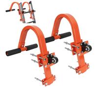 2PCS Crochets d'échelle pour Toit Stable Stabilisateur d'échelle en Acier Adaptateur de Toit Universel avec Roue Barre en T à Poignée en Caoutchouc