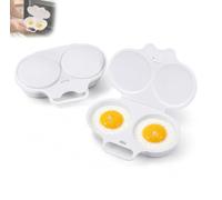 2PCS Cufryna Microwave Egg Poacher With Lid & Handle,Cufryna 2 Cavity Egg Poacher Microwave,Non Stick Poached Egg Maker,Quick-Heat Microwave Egg Boiler Poacher for Kitchen Cooking Tool