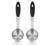 2pcs cuillère à café de mesure, 1/8 tasse 30ml cuillère à soupe de mesure en acier inoxydable cuillère de table avec poignée confortable pour le thé de poudre de lait de grain de