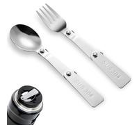 2pcs Cuillère et Fourchette de Rechange pour Thermos, Acier Inoxydable Cuillère Pliable et Fourchette pour Extérieur Voyages Pièces Rechange pour Thermos Funtainer 16oz Pot Alimentaire