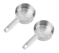 2pcs Cuillères Doseuses de 1/2 Tasse, Cuillère Doseuse Demi-Tasse en Acier Inoxydable 125ml avec Graduation Intérieure pour Ingrédients Liquides et Secs Cuisine Café Pâtisserie (Argenté)