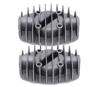 2Pcs Culasse de Compresseur d'Air Remplacement Double Couvercle de Cylindre pour 2.5P 3P 5P 6P Compresseur d'air Entraînement Pneumatique Fonte d'aluminium 58 X 58mm Distance du
