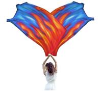 2pcs Culte Flags avec tige évolutive, 55x35 pouces Flame Pattern Louange Dance Flags, Vibrant Polyester Culte for Dance Church