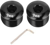 2pcs Cycle Pédale Capuchon anti-poussière M14 9mm Alliage d'aluminium Vis de verrouillage de protection pour pièces de réparation de montagne Noir