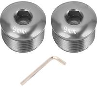 2pcs Cycle Pédale Couvercle anti-poussière M14 9mm Alliage d'aluminium Vis de verrouillage de protection pour pièces de réparation de montagne Ti couleur