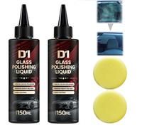 2pcs D1 Glass Polishing Liquid,Car Windshield Cleaner, Oil Film Remover,Convient pour le Nettoyage des Vitres de Voiture Stain Removal,Enlever les Petites Rayures