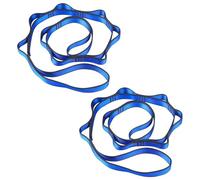 2PCS Daisy Chains, Sangle d'Extension Réglable, Corde d’Escalade Multi Boucles, 110cm Élingue Bandes d'Exercice pour Stretching, Pilates, Fitness-Bleu