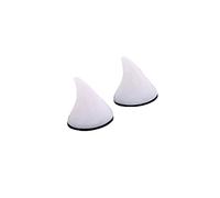 2pcs Décoration de Casque de Moto Corne de Diable en Caoutchouc avec ventouses Voiture électrique Casque intégral Off Road Bicyclette électrique Accessoires pour Casque de Voiture (White)