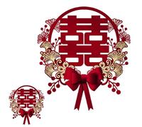 2pcs Décoration de mariage chinois, Double Happiness Decorations Sticker de porte de mariage Symboles de bonheur captivants pour la célébration traditionnelle