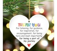 2Pcs Décoration de Noël en Forme de Cœur,Merci Arbre de Noël Ornements Suspendus Décoration Cadeau Remerciement Acrylique Cadeau de Noël pour Famille Amis Patron Infirmière Collègues,4 Cordes