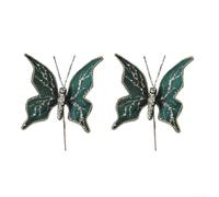 2PCS Décoration Papillon Branche Noël pour bord Doré Paillettes | Fabriqué en tissu élégant pour idéal pour couronnes guirlandes centres de table Design minimaliste pour différents