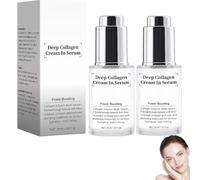 2PCS Deep Collagen Cream in Serum, Moisturizing and Tendering Facial Skin, Delicate and Hydrated Essence, Lifting Et Raffermissement Visibles De La Peau, Pour Lisser Les Rides Et Ridules, 30 ml