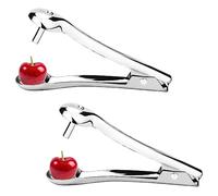 2pcs Dénoyauteur de Cerises, Acier Inoxydable Outil de Dénoyautage de Cerises Portable Dénoyauteur de Cerise Dénoyauteur de Noyaux de Cerises pour la Cuisine Cerise Aubépine Rouge Date Jujube