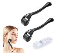 2pcs Derma Roller, Dermaroller Cheveux Barbe, 0.5 mm Dermaroller Visage, 540 Rouleau Derma Roller, Pour la stimule repousse cheveux/pousse barbe,visage soin de la peau,anti-rides, anti-âge