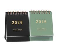 2pcs Desk Calendar 2025-2026, Small Standing Flipps Desktop Calendar From July 2025 To Dec 2026, Avec Anneaux Métalliques Et Reliure Double, Mensuel, Pour La Maison, Le Bureau, L'école