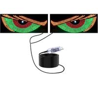 2PCS Devil Eyes Light pour voitures pare-brise USB Plug & Play LED de voiture avec 11 modes Signe démon pour SUV Pickups Camions RV