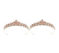 2pcs Diamond Leaf Crown Cheppice pour femmes en strassage en strass.