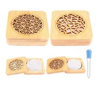 2PCS Diffuseur d'Huiles Essentielles en Plâtre avec 2 Boîte à Parfum en Bois Parfait Parfum Galet Diffuseur