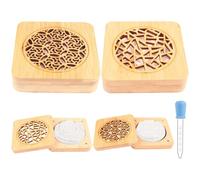 2PCS Diffuseur d'Huiles Essentielles en Plâtre avec 2 Boîte à Parfum en Bois Parfait Parfum Galet Diffuseur pour Le Salon la Salle de Bain et la Chambre