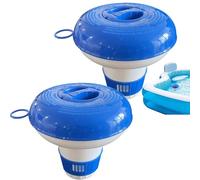 2pcs Diffuseur Flottant, Distributeur De Chlore Flottant À La Piscine, Support Comprimés Flotteur Chlore Piscine, 5 Pouces Comprimés Flottants Support pour Bain À Remous, Spa, Baignoire
