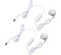 2Pcs Dimmable Mini Spot Light USB 5V Stepless Brightness Dimming LED Mini Spot Light with 6.6ft Cable for Display Cabinets Warm Light