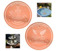 2Pcs Disques Purificateurs en Cuivre pour Bain D'oiseaux Entretien de l’eau | Disque Purificatrices en Cuivre Pur 99,9%, Support à 3 Points, Eau Propre, Plaque Nettoyant pour Bains D'oiseaux et Fontaines