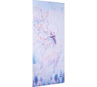 2pcs Door Sticker White Sika Deer Pattern Self Adhesive 38.5x200cm/15.2x78.7in Matte Texture Waterproof 3D Door Wallpaper