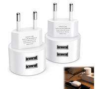 2Pcs Double Prise USB 5V 2,1A Chargeur Plat Compact | Adaptateur USB pour smartphone tablette MP3,Design ultra plat pour mur