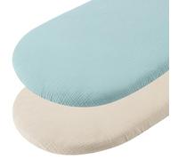 2pcs Drap Housse couffin,Drap Housse nacelle Drap Housse Berceau Drap Housse 80x40cm Matelas nacelle Drap cododo Drap Housse cododo 80x40cm Drap Housse Bebe