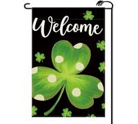2Pcs Drapeaux Bienvenue À La Saint-Patrick Avec Ce Trèfle | 30X45Cm Drapeau De Cour Résistant Double Face Bannière Pour Plage Fêtes