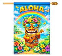 2Pcs Drapeaux Bonjour Hawaïen Drapeau De Jardin | 30X45Cm Drapeau Durable Résistant Bannière Cour Pour Extérieure Intérieure