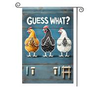 2Pcs Drapeaux Conception De Poulet Drapeau De Cour | 30X45Cm Drapeau De Cour Résistant Durable Bannière Pour Intérieure Plage