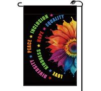 2Pcs Drapeaux De Jardin Mois Des Fiertés Tournesols Rainbow Égalité Espoir | 30X45Cm Drapeau Durable Résistant Bannière Cour Pour Extérieure Fêtes