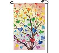 2Pcs Drapeaux Mois Des Fiertés Rainbow Cœur Gay Lesbienne | 30X45Cm Drapeau De Jardin Décoratif Éclatantes Bannières Pour Intérieure Toutes Les Saisons
