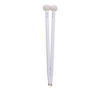 2Pcs Drum Mallet Kit, Wooden Handle Felt Head Drum Sticks, Non Slip Grip for Bass Drums Timpani Snare Drums, Professional Percussion Accessories with Maple Wood Handle for Musician (Blanche)