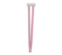 2Pcs Drum Mallet Kit, Wooden Handle Felt Head Drum Sticks, Non Slip Grip for Bass Drums Timpani Snare Drums, Professional Percussion Accessories with Maple Wood Handle for Musician (Rose)