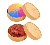2Pcs Dumpling Squishy Mystery Box, Glitter Squish y Dumplin g Balle Anti-Stress Colorée, Mystery Dum pling Squi Shy Fidget Sensoriel, Dumplings avec Panier Vapeur, Stretchy Desk Toy (#I)