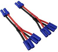 2pcs EC5 2-Male to 1-Female Parallel Adapter Wire Cable 12awg 3.93in for RC LiPO Battery (Pack of 2)