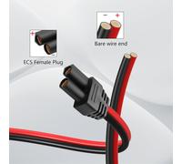 2pcs EC5 Plug Power Tail Cable 12awg EC5 Female to Bare Open Power Repair Cable with Waterproof Cap for Car Battery (11.81 Inch) (Women-0.3m)